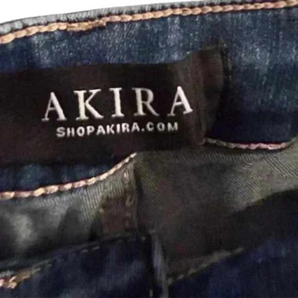 Akira Women's High Rise Skinny Jeans Sparkle Rhinestone Blue Size 9 - Picture 11 of 13
